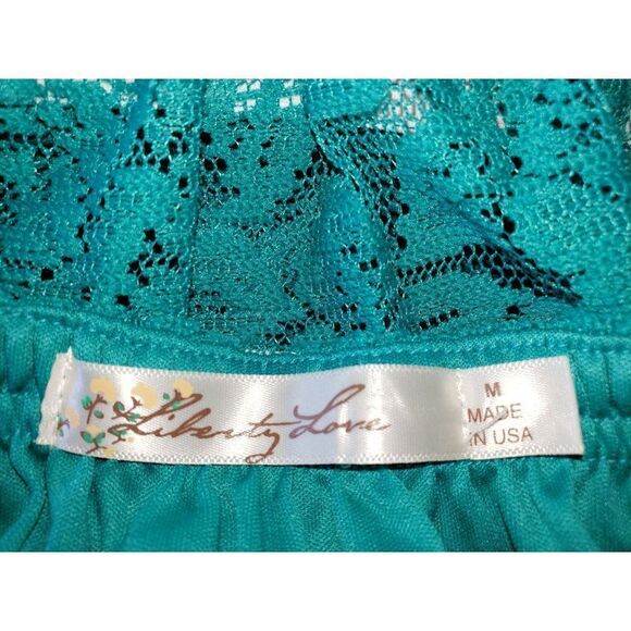 Women's Strapless Dress Lace Hollow Out Sexy High Low Mini Teal Dress Medium NWO - Picture 9 of 9